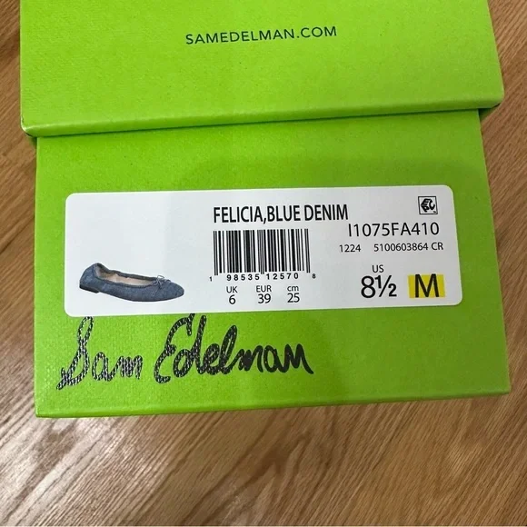 Sam Edelman Felicia Ballet Flat Shoes Blue Denim - Picture 7 of 7